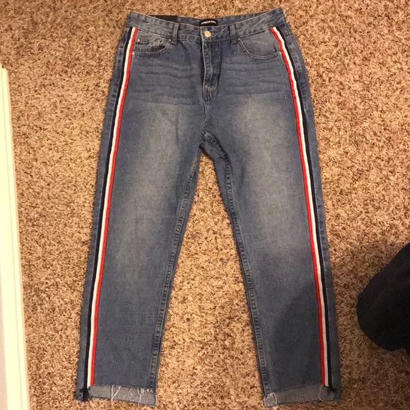 Nasty Gal Denim - Striped high waisted jeans